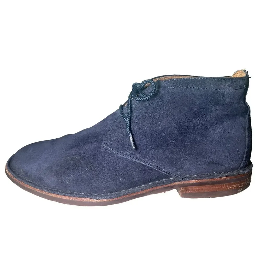 H. S. TRASK CHUKKA BOOT MEN'S SIZE 10M SUEDE LEATHER NAVY BLUE SHOES BOOTS